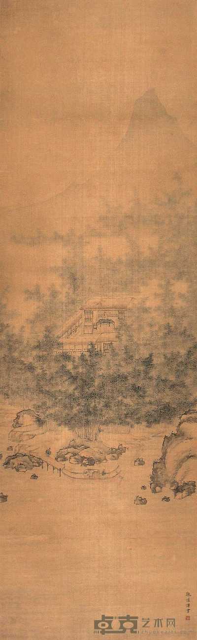 张恺 山水 立轴 109×34cm